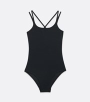 New Look Girls Black Strappy Back Swimsuit